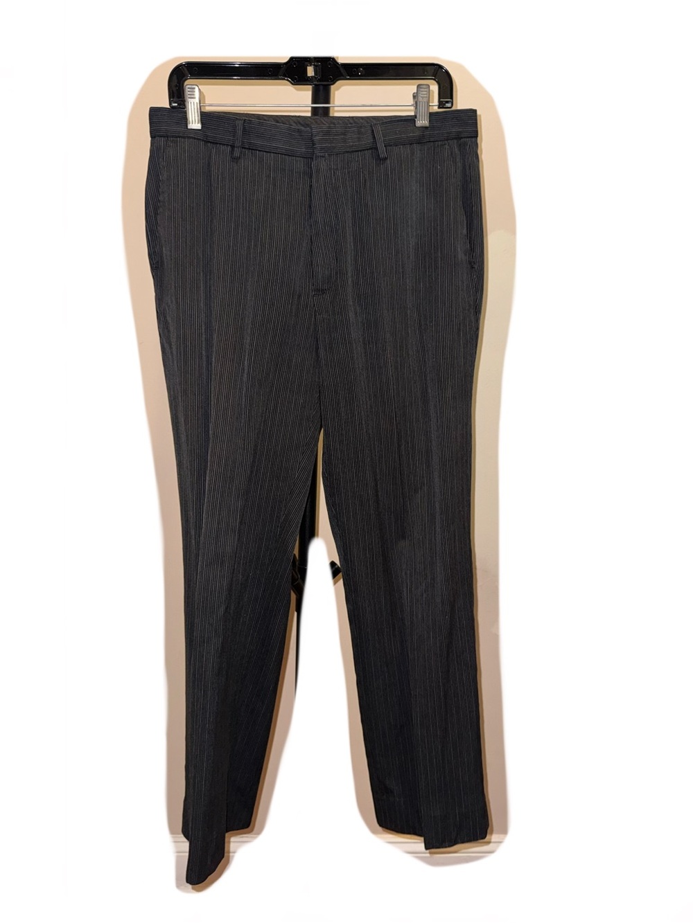 Calvin Klein Men’s Black Pinstripe Dress Pants